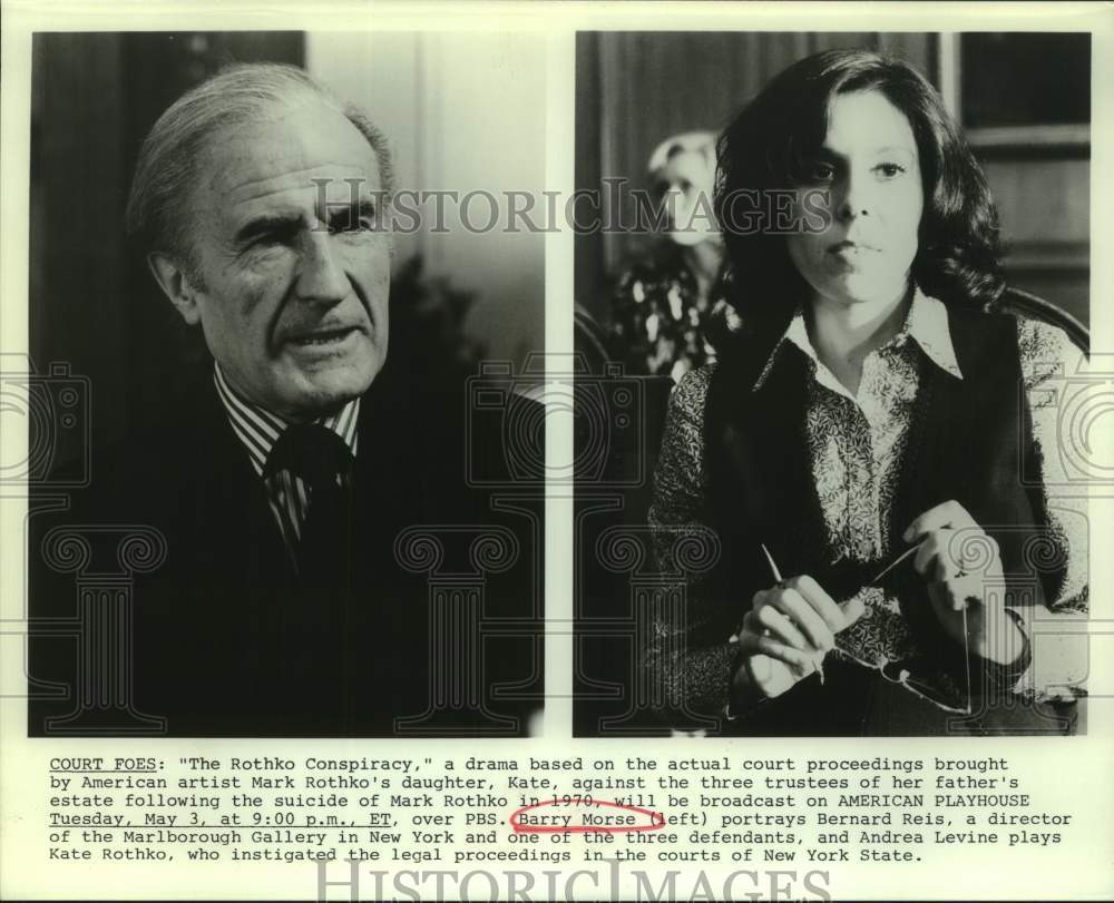 Press Photo Actor Barry Morse in &quot;The Rathko Conspiracy&quot; Movie - Historic Images