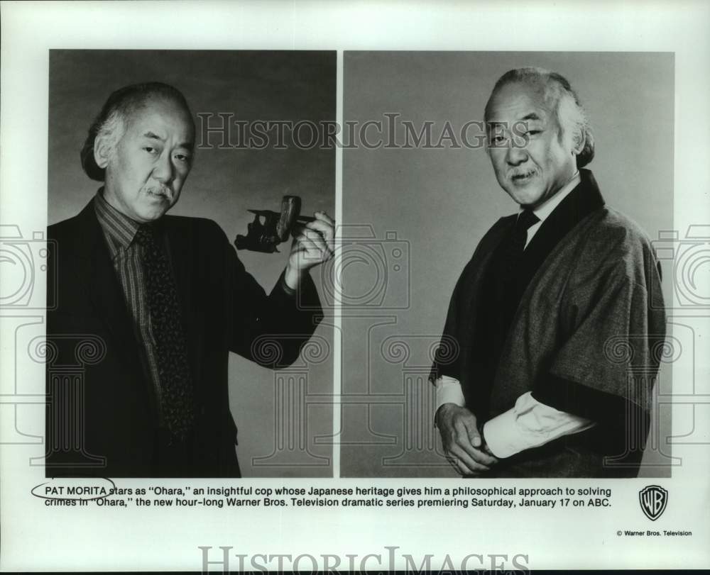 Press Photo Actor Pat Morita Starring in &quot;Ohara&quot; Television Series - Historic Images