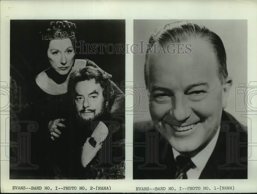 Press Photo Actor Maurice Evans with co-star and headshot - Historic Images