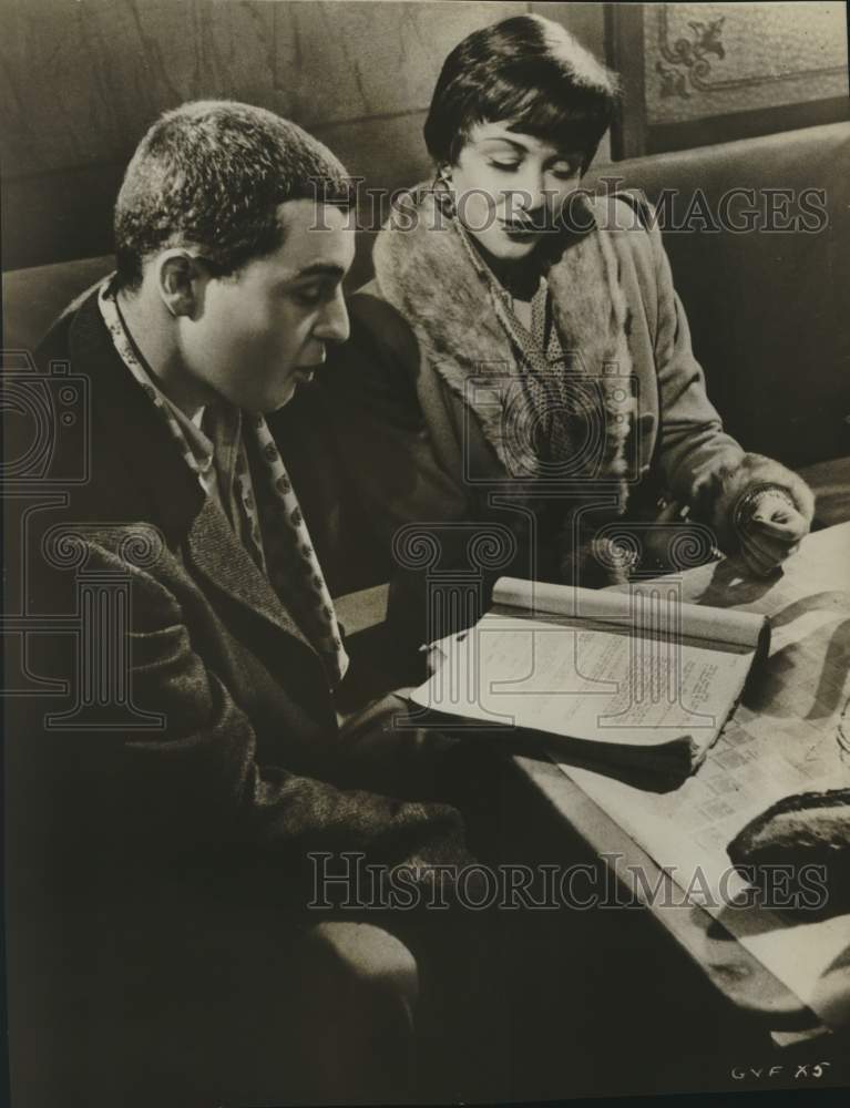 Press Photo Actors Barbara Laage and Sydney Chaplin Read Script - Historic Images