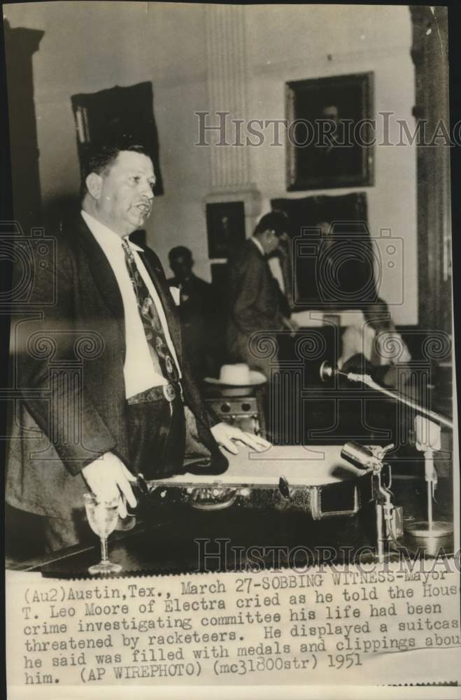 1951 Electra Mayor T. Leo Moore at Austin Texas Court Hearing-Historic Images