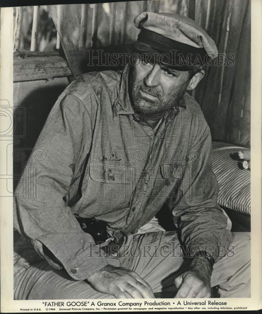 1964 Press Photo Actor Cary Grant in "Father Goose" Movie Scene - Historic Images