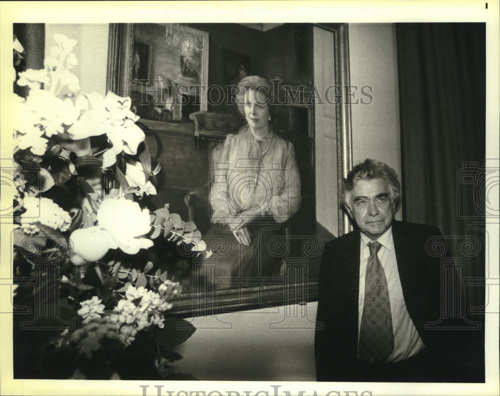 1984 Press Photo Rodrigo Moynihan, Artist at National Portrait Gallery in London - Historic Images