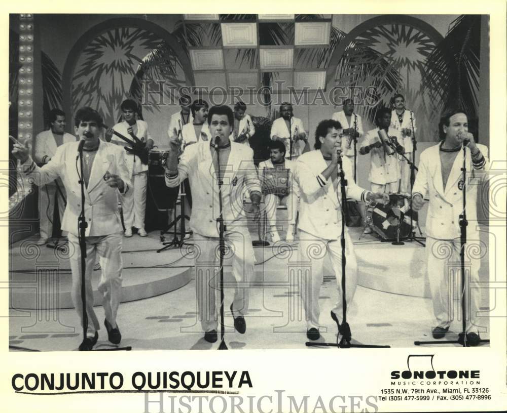 Press Photo Musical Group Conjunto Quisqueya at Performance - Historic Images