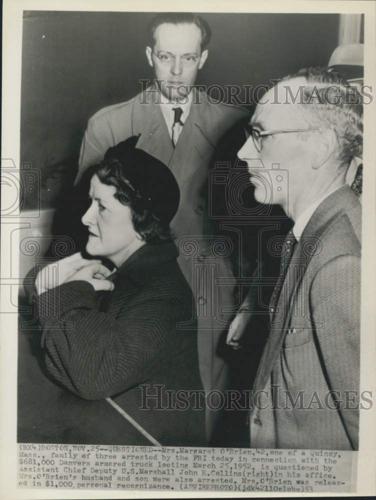 1953 US Marshall Questions Armored Truck Robbery Suspect, Boston-Historic Images