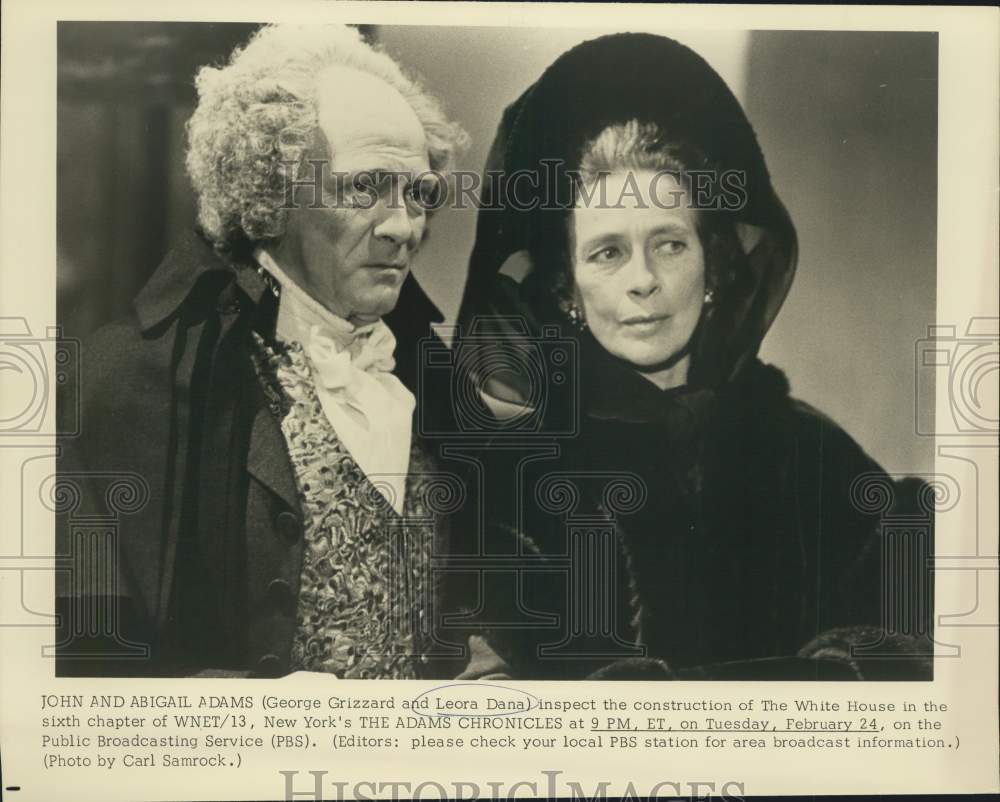 Press Photo George Gizzard and Leora Dana star in The Adams Chronicles on PBS - Historic Images