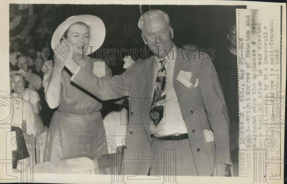 1948 Press Photo Committeeman Wright Morrow and his wife, Texas - sax09956- Historic Images