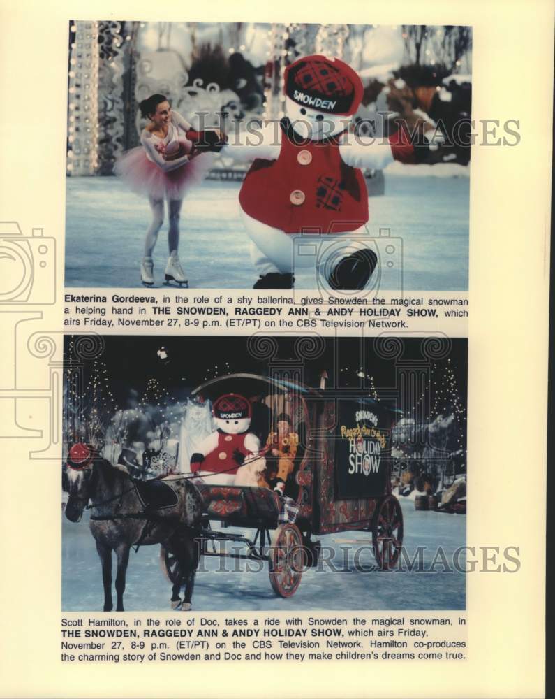 Press Photo Scenes from &quot;The Snowden, Raggedy Ann &amp; Andy Holiday Show&quot; on CBS-TV - Historic Images