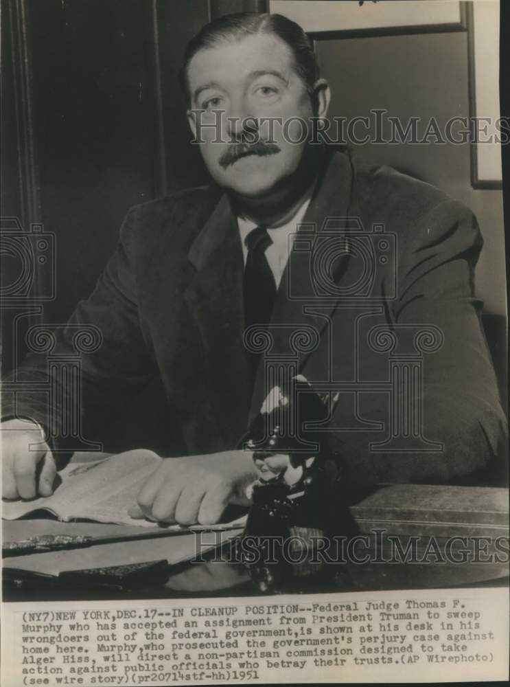 1951 Federal Judge Thomas F. Murphy, New York-Historic Images