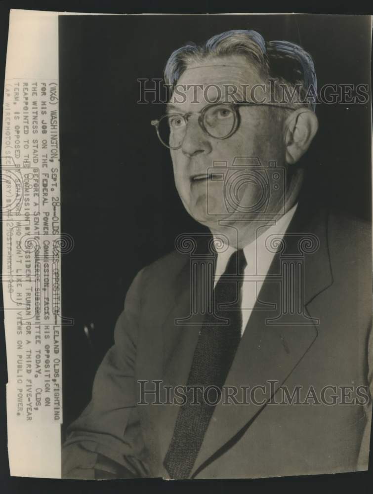 1949 Press Photo Leland Olds, Federal Power Commission member, Washington- Historic Images