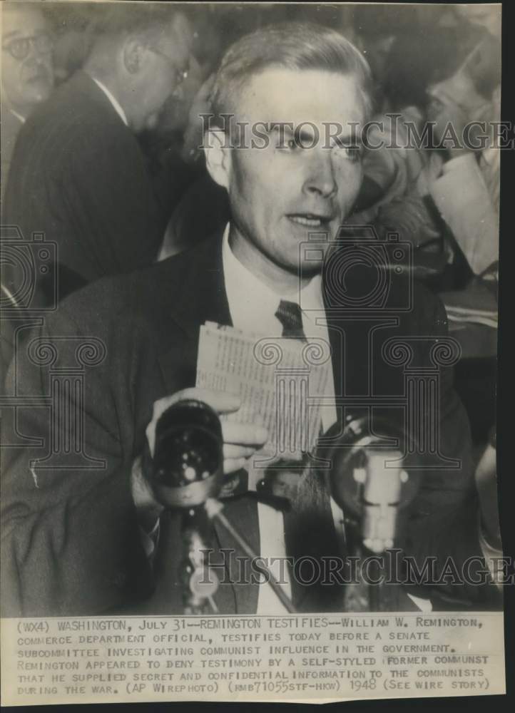 1948 Press Photo William W. Remington, commerce department official, Washington - Historic Images