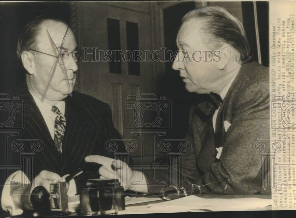 1943 Press Photo Donald M. Nelson, with Senator Robert Reynolds, Washington - Historic Images