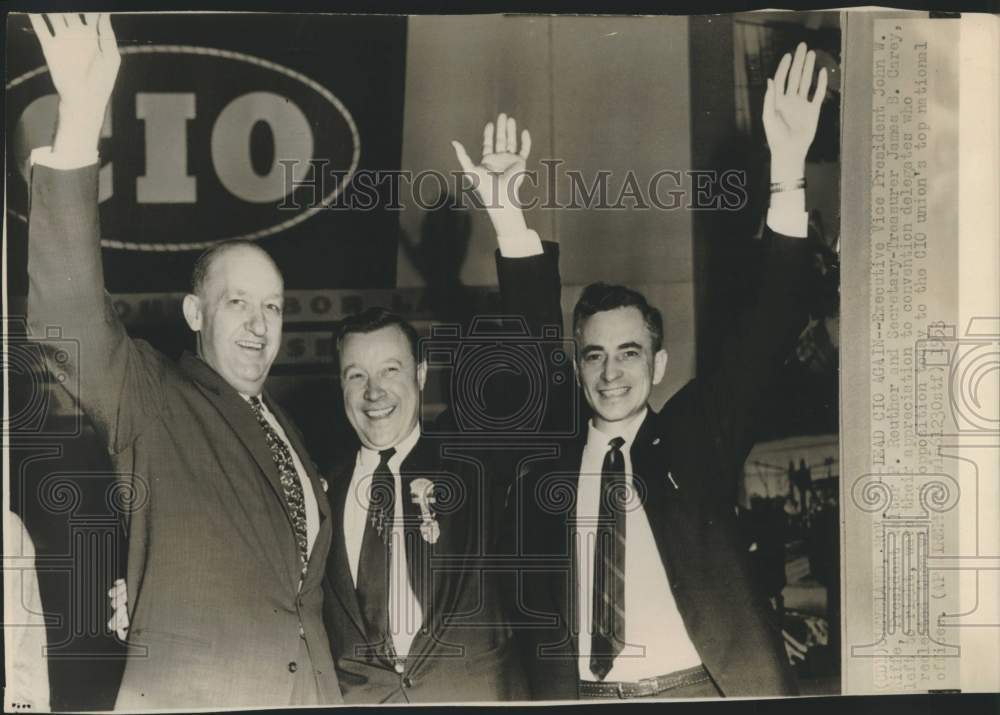 1953 CIO Union's John Riffe, Walter Routhor & James Carey, Cleveland-Historic Images