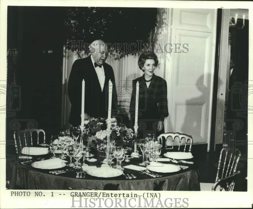 1982 Press Photo Mrs. Nancy Reagan with White House Maitre d - sax11245- Historic Images