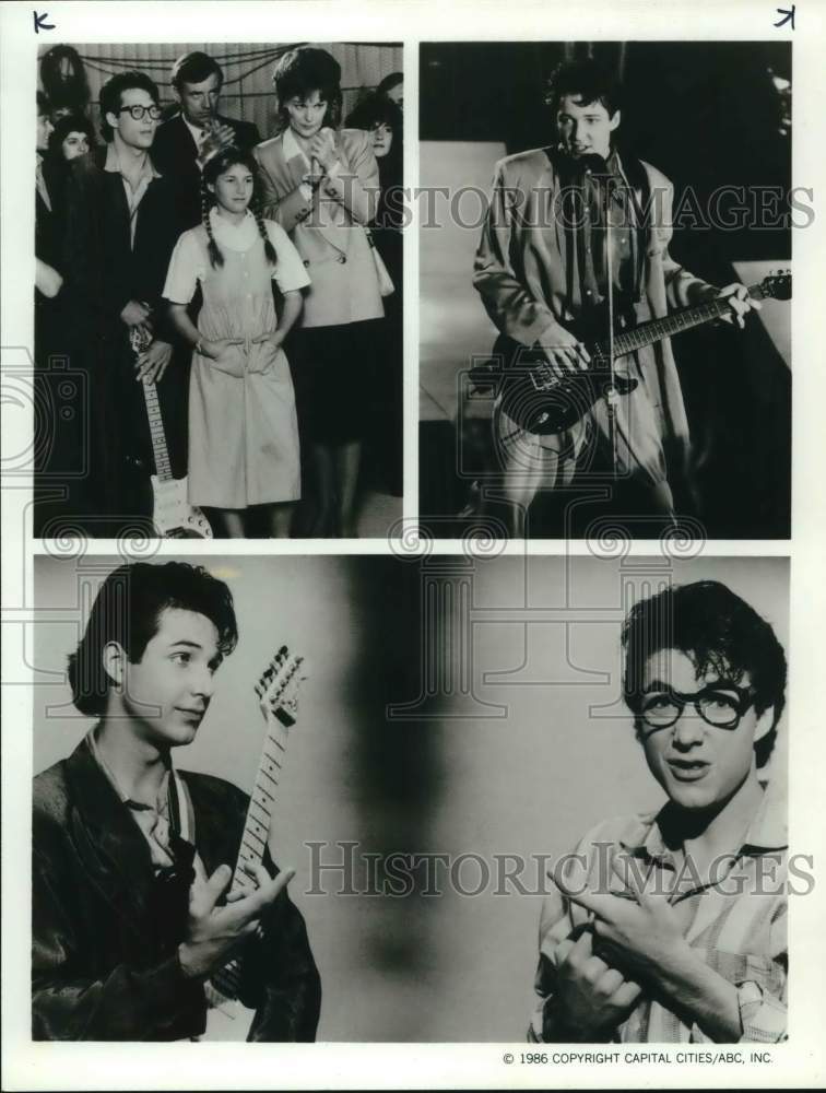 1986 Press Photo George Newbern and co-stars in scenes from "Switching Places" - Historic Images