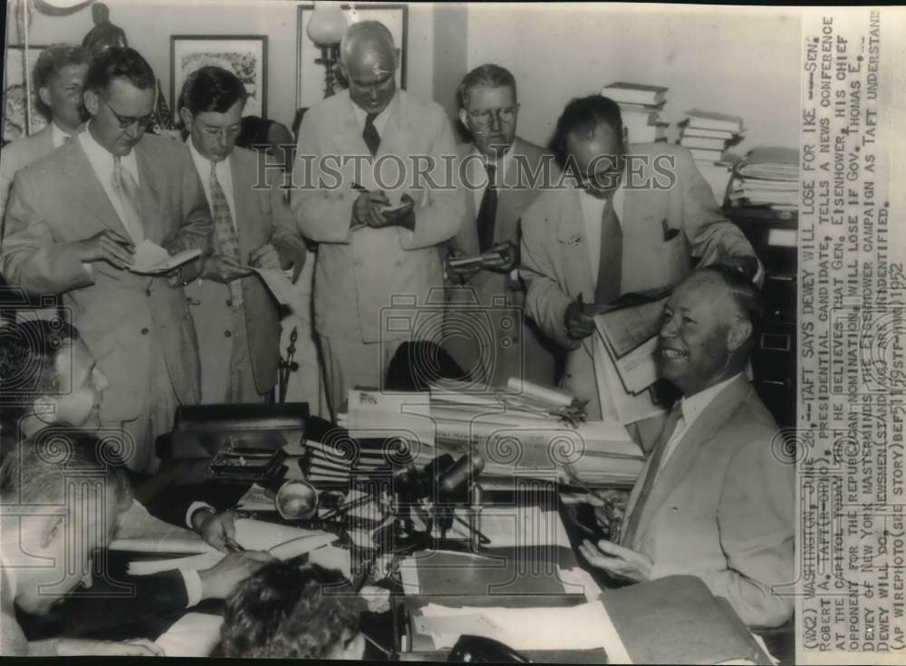 1952 Senator Robert A. Taft speaking at news conference, Washington-Historic Images