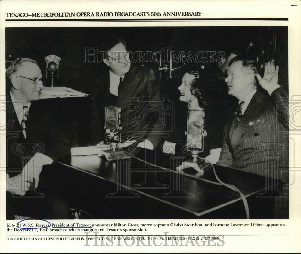 1940 Press Photo Texaco-Metropolitan Opera 50th Anniversary Radio Broadcast Team - Historic Images