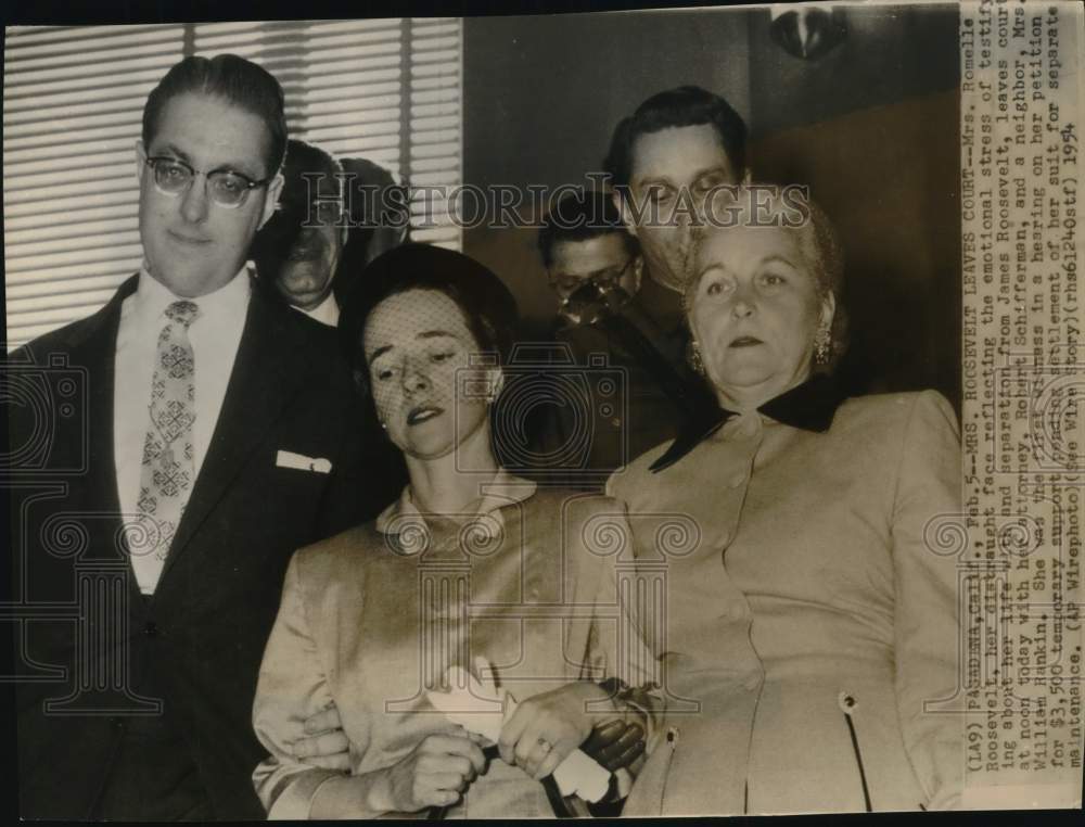 1954 Press Photo Romelle Roosevelt, Robert Schifferman &amp; Mrs. William Rankin- Historic Images