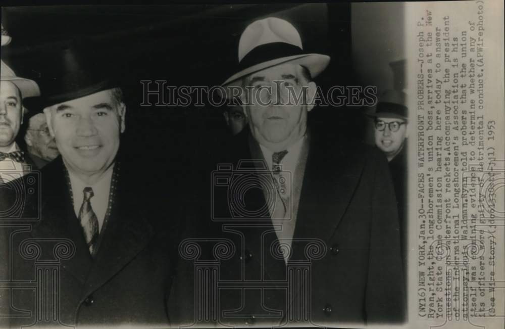 1953 Union Boss Joseph Ryan & Attorney Louis Waldman, New York-Historic Images