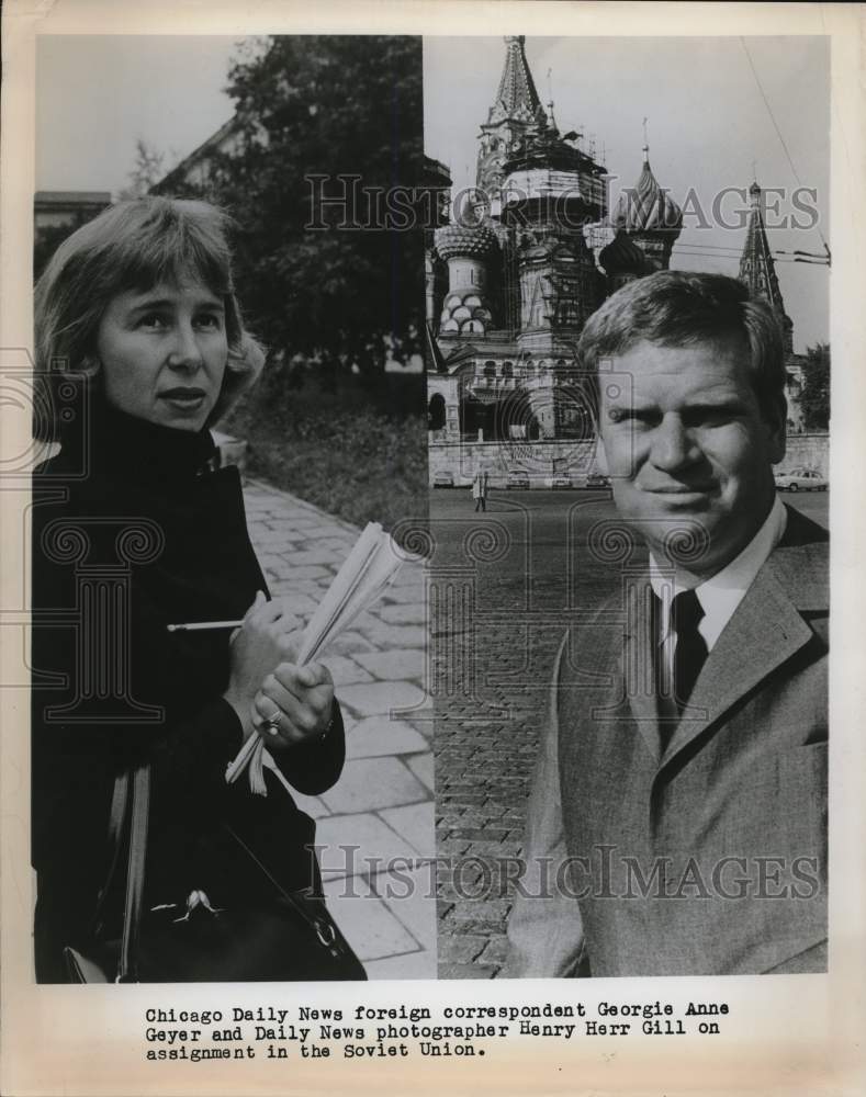 Press Photo Correspondent Georgie Ann & photographer Henry Gill in Soviet Union- Historic Images