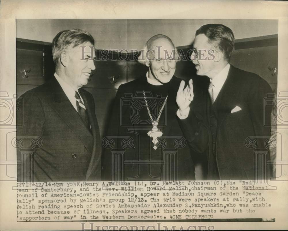 Press Photo Officers attend Madison Square Garden peace rally by Melish's group- Historic Images