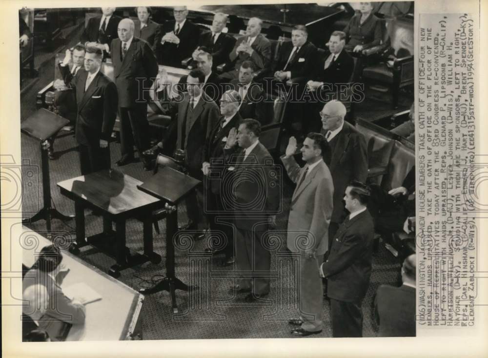 1954 Press Photo New members of the House of Representatives take oath of office- Historic Images