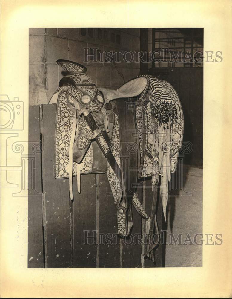 Press Photo Charro&#39;s saddle of the an Antonio Charro Association - Historic Images