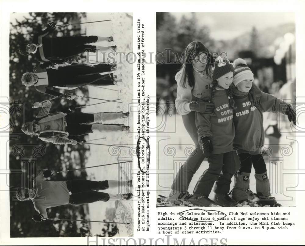 Press Photo Cross-country skiing buffs at Club Med-Copper Mountain, Colorado- Historic Images