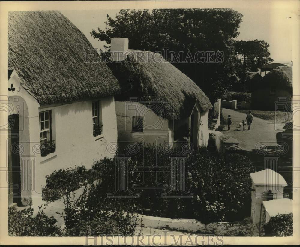 1971 Press Photo Exterior view of thatched cottages - sax23645- Historic Images