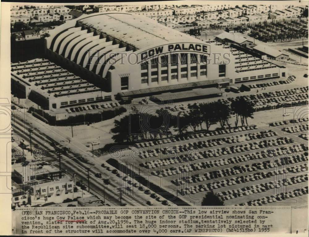 1955 Press Photo Aerial view of San Francisco&#39;s Cow Palace - sax23654- Historic Images