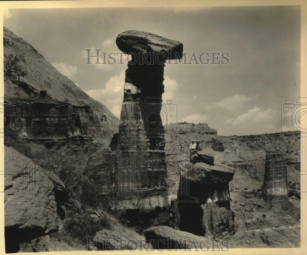 Press Photo the &quot;Devil&#39;s Tombstone&quot; rock formation at the Palo Duro Park - Historic Images