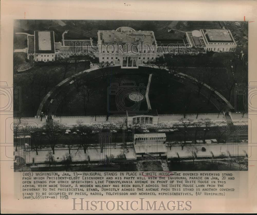 1953 Press Photo Aerial View of the White House Building in Washington, D.C.- Historic Images