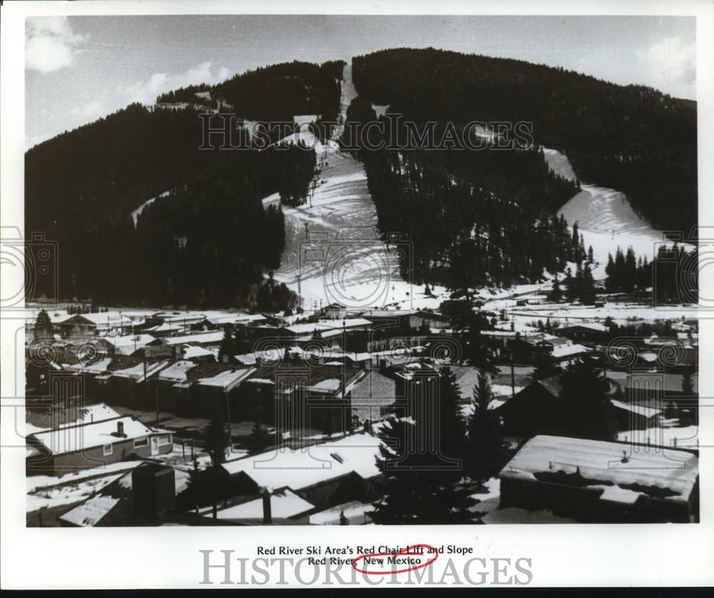 Press Photo Red River Chair Lift and Slopes, Red River, New Mexico - sax32466 - Historic Images