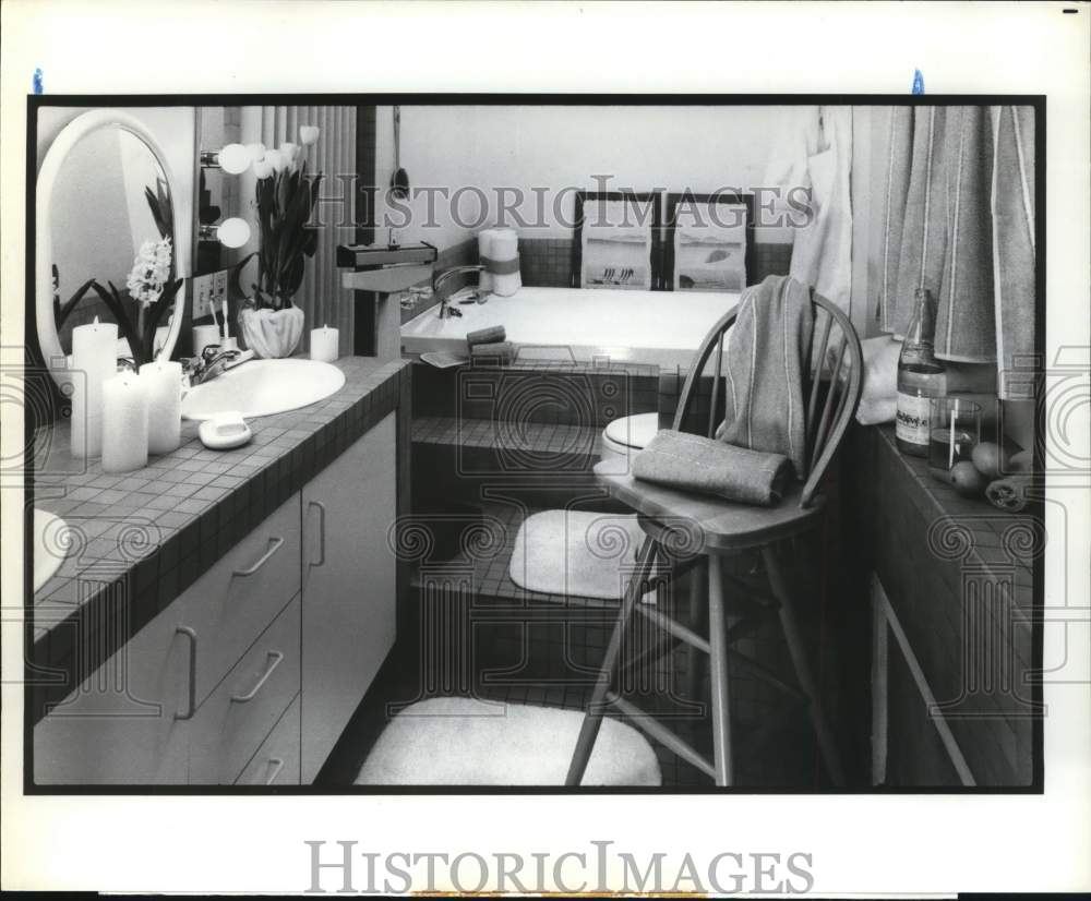 1986 Press Photo Scandinavian style bath and accessories from JCPenney- Historic Images