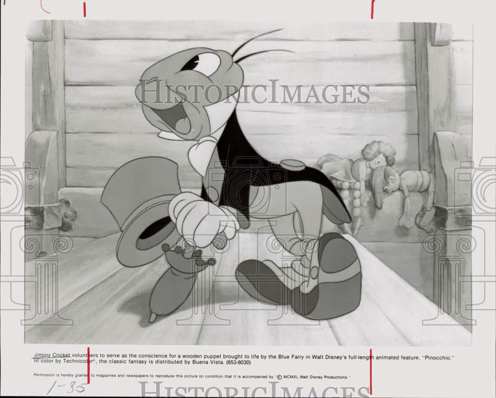 1940 Press Photo Jiminy Cricket starring in "Pinocchio" - sax33937- Historic Images