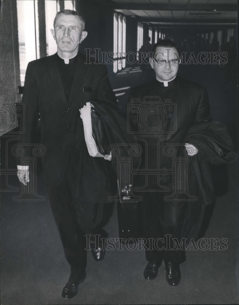 Undated Press Photo 2 Catholic Fathers in Attire - Historic Images