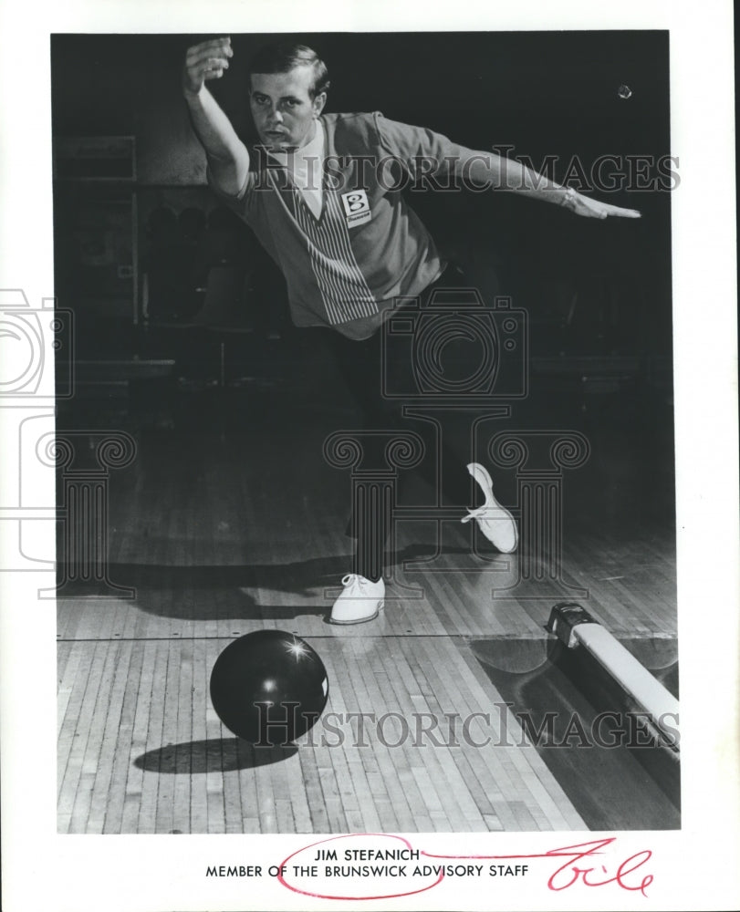 Undated Press Photo Jim Stefanich, member of the Brunswick Advisory Staff Bowling - Historic Images