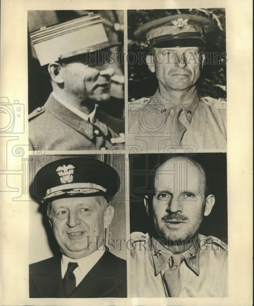1944 Press Photo Gen. De Lattre De Tassigny, Maj. Gen. Alexander Patch - Historic Images