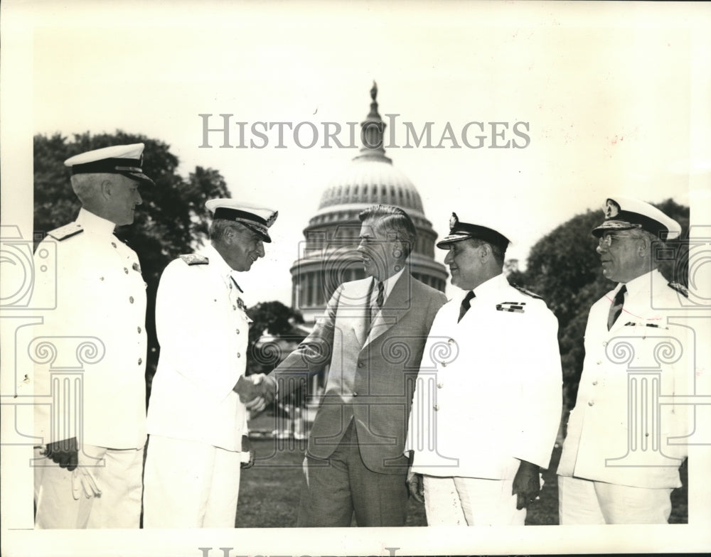 1941 Press Photo Latin Naval Chiefs Welcomed to Capitol - sba01325-Historic Images