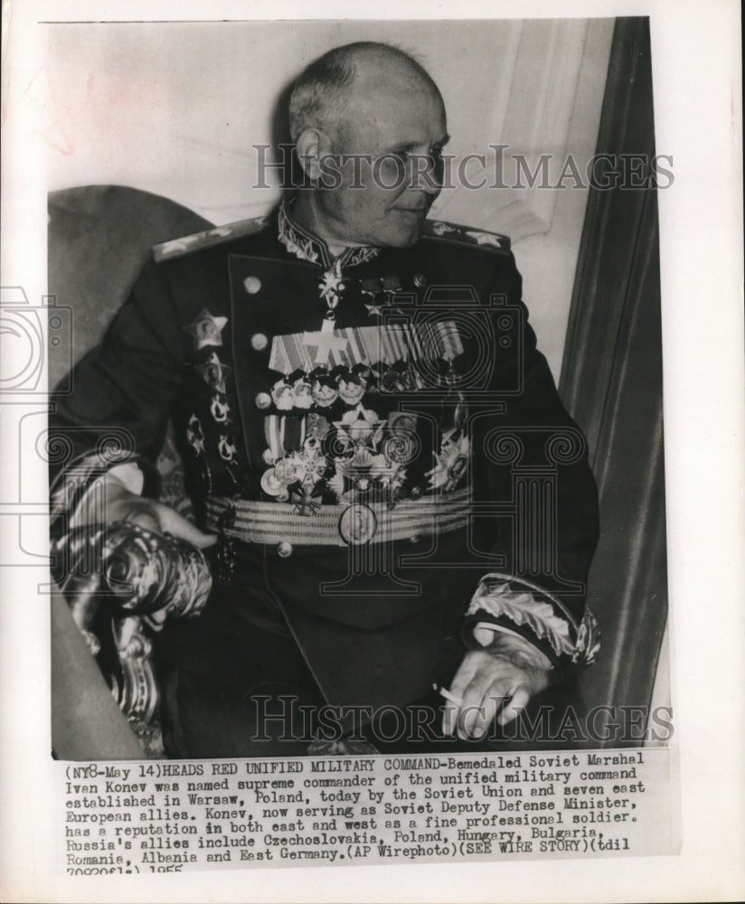 1955 Press Photo Soviet Marshal Ivan Konev was named supreme commander- Historic Images