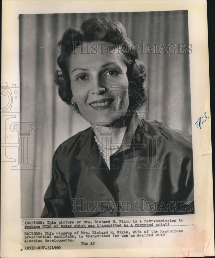 1960 Mrs Richard Nixon wife of GOP presidential candidate - Historic Images