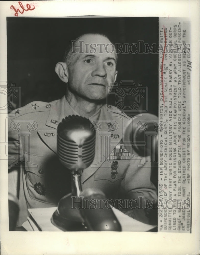 1949 Suspended Chief of the Army Chemical Corps Maj Gen Alden Waitt - Historic Images
