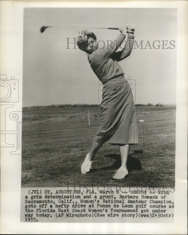 1955 Press Photo Barbara Romack of Calif. in Women's Natl.Amateur Championship - Historic Images