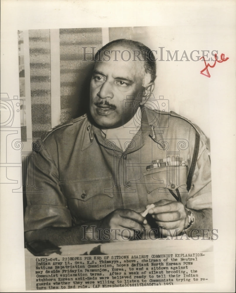 1953 Indian Army Lt. Gen. K.S.Thimayya of Neutral  Repatriation - Historic Images