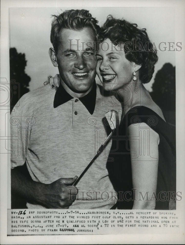 1954 Press Photo Al Mengert and Wife Donna After Qualifying for National Open-Historic Images