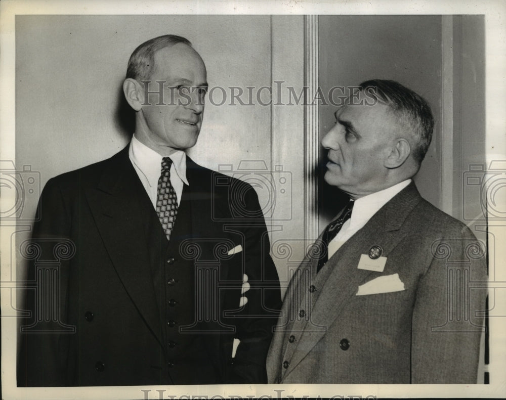 1939 Press Photo Senator Millard Tydings of Maryland is shown with Walter Kohler-Historic Images