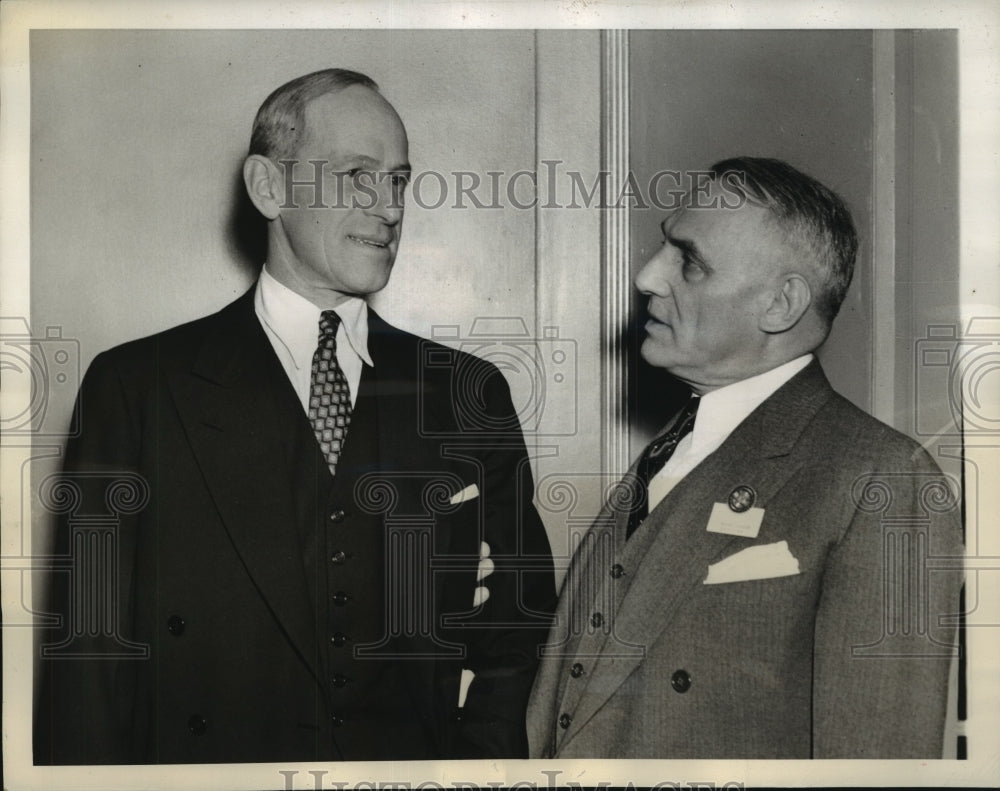 1939 Press Photo Senator Millard Tydings of Maryland is shown with Walter Kohler-Historic Images