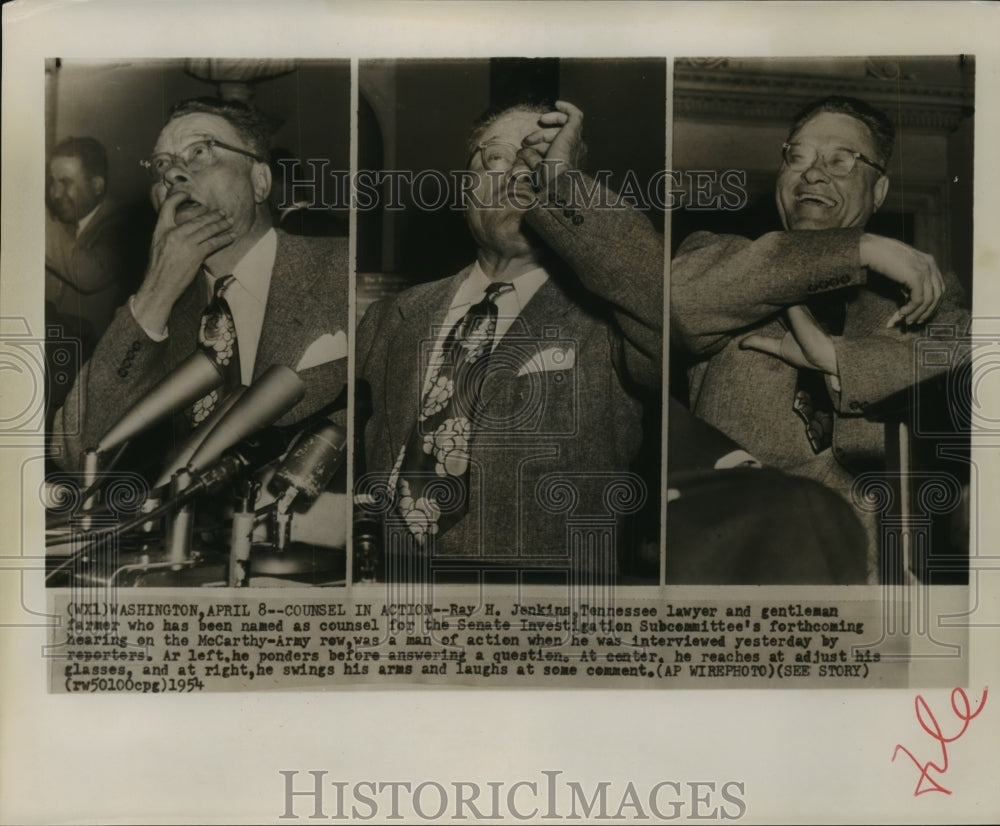 1954 Press Photo Ray H. Jenkins, Senate Investigation Subcommittee counsel-Historic Images