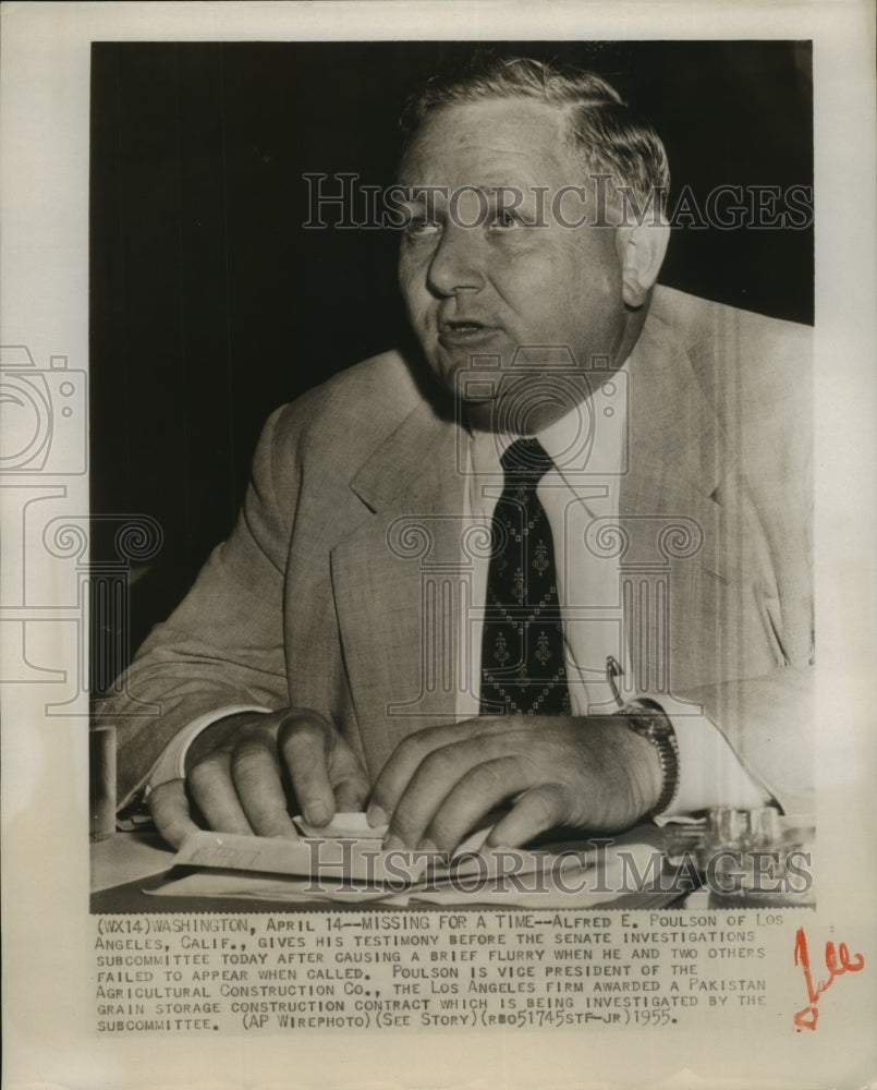 1955 Alfred E Poulson Testifies Before Senate Investigations Subcomm-Historic Images