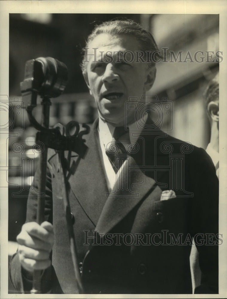 Press Photo George Creel, NRA District head addresses crowd during a rally - Historic Images